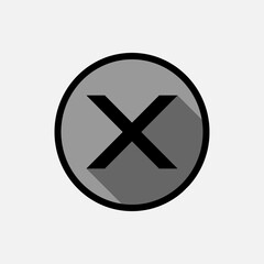 Obraz premium Cross Icon. Multiply Symbol. Reject Sign . Disagree Element. Logo Component - Vector.