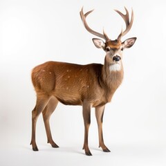 Deer on white background, AI generated Image