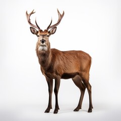 Deer on white background, AI generated Image