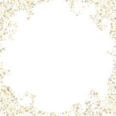 Question mark Gold Glitter Stars. Shiny Confetti.