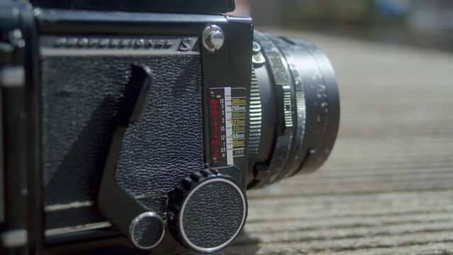 Closeup Of Mamiya RB67 Pro S Camera. Medium Format SLR.