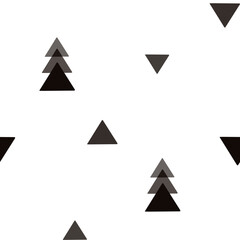Seamless minimal pattern with Christmas tree. Endless background in scandinavian style. Stylized spruce digital illustration. Scandi festive christmas wrapping paper, fabric, wallpaper.