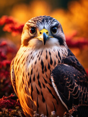 Naklejka premium Falcon in its Natural Habitat, Wildlife Photography, Generative AI