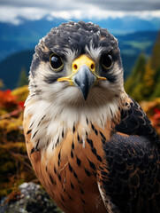 Falcon in its Natural Habitat, Wildlife Photography, Generative AI