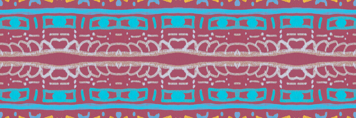 Seamless peruvian pattern. Hand drawn aztec illustration.