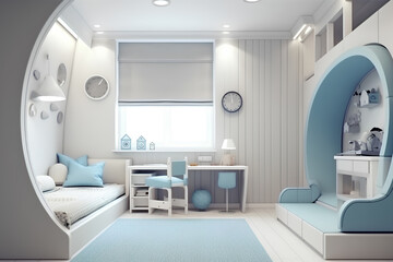 Cozy interior of children room in modern house.