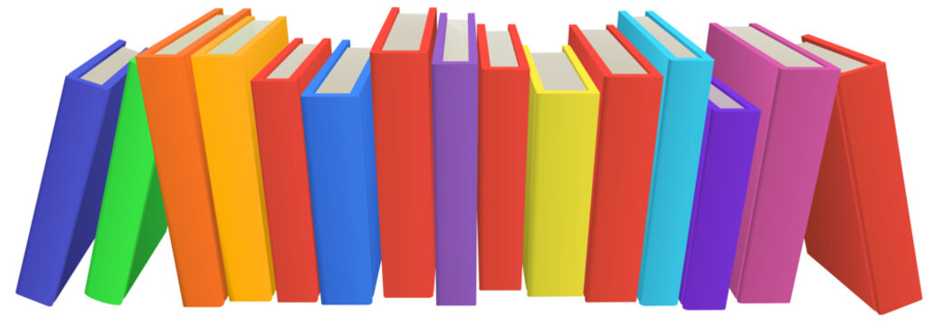A row of library or education books illustration