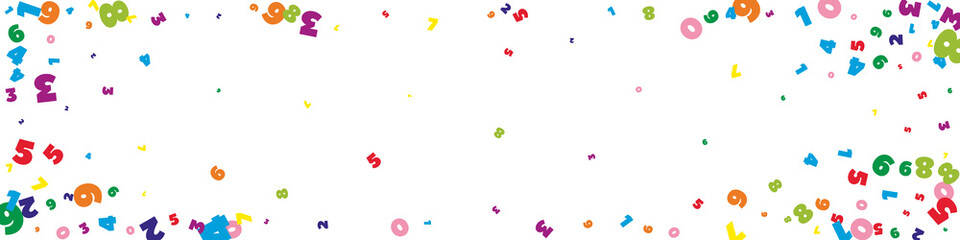 Falling bright numbers. Math study concept with flying digits.
