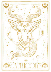 Capricorn  Zodiac astrology horoscope Gold cards