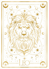 Leo  Zodiac astrology horoscope Gold cards
