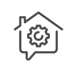 Setup and settings related icon outline and linear symbol.	
