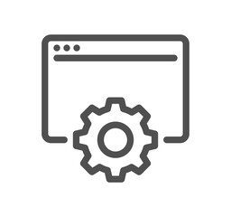 Setup and settings related icon outline and linear symbol.	
