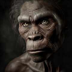 Ai reconstruction of the Australopithecus face, prehistoric ancestor of man - 644380017