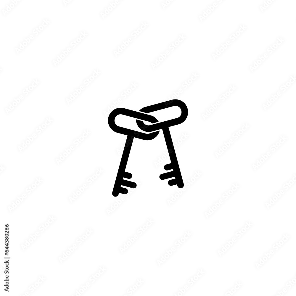 Poster old key icon isolated on transparent background