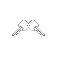 Old key icon isolated on transparent background