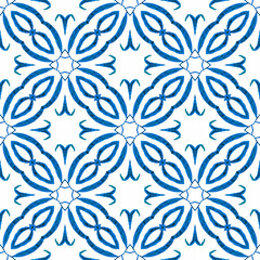 Exotic seamless pattern. Blue curious boho chic