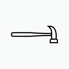 Hammer Icon. Workshop, Mechanics. Carpentry Equipment Symbol - Vector.