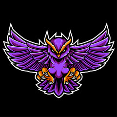 Owl Mascot esport gaming logo design © Ilhustrator