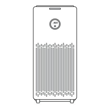 recommend clip art: Air Purifier Outline Icon Illustration on White Background