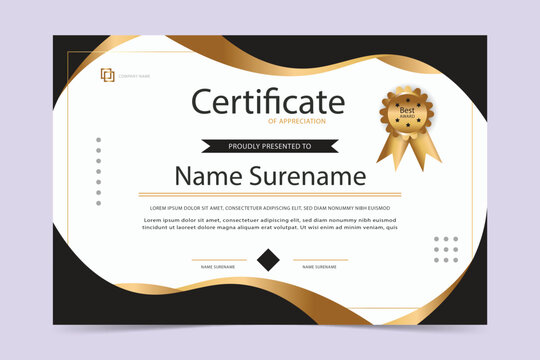 Modern employee of the month certificate