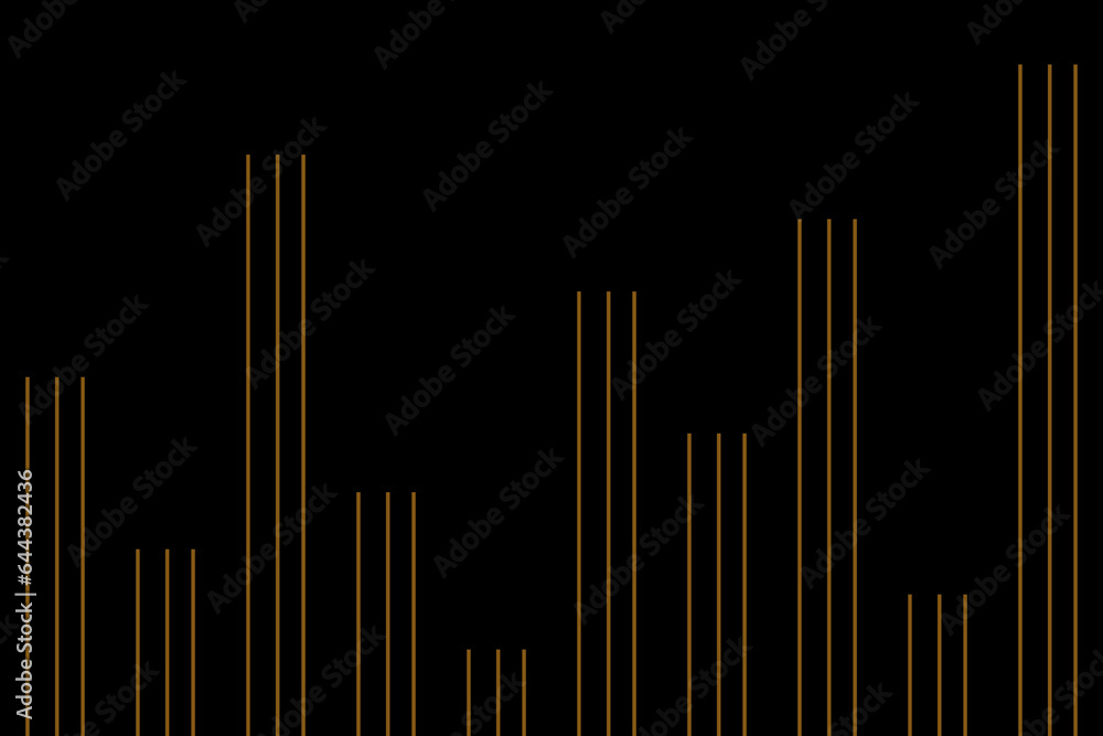Aufkleber vertical stripe of pattern. design random lines gold on black background. design print for illustrat