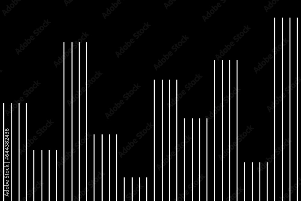 Aufkleber vertical stripe of pattern. design random lines white on black background. design print for illustra