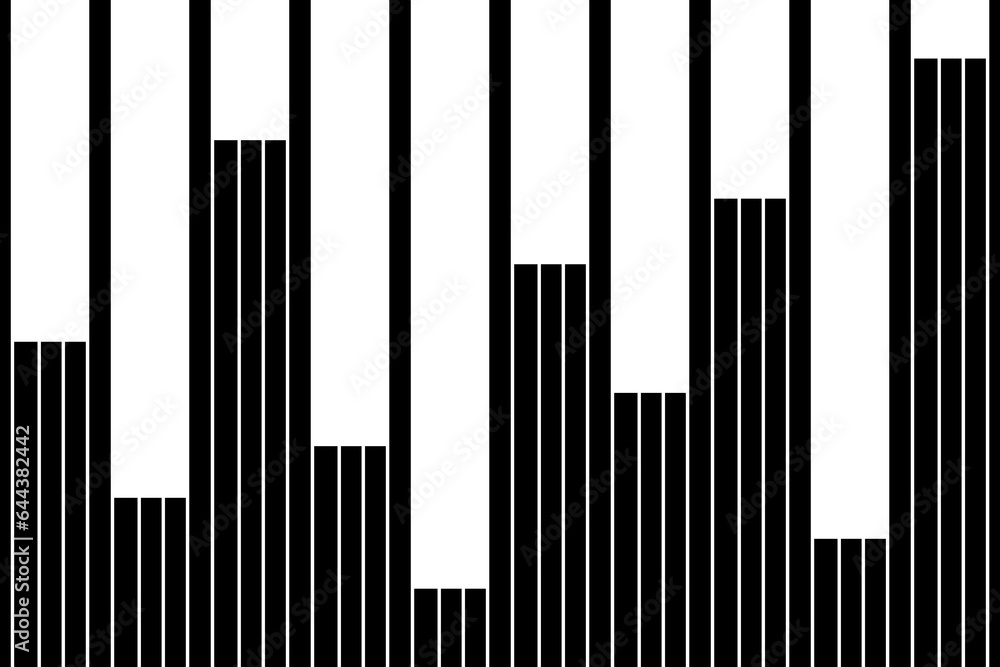 Aufkleber vertical stripe of pattern. design random lines white on black background. design print for illustra
