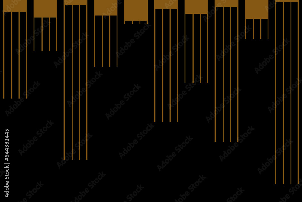 Aufkleber vertical stripe of pattern. design random lines gold on black background. design print for illustrat