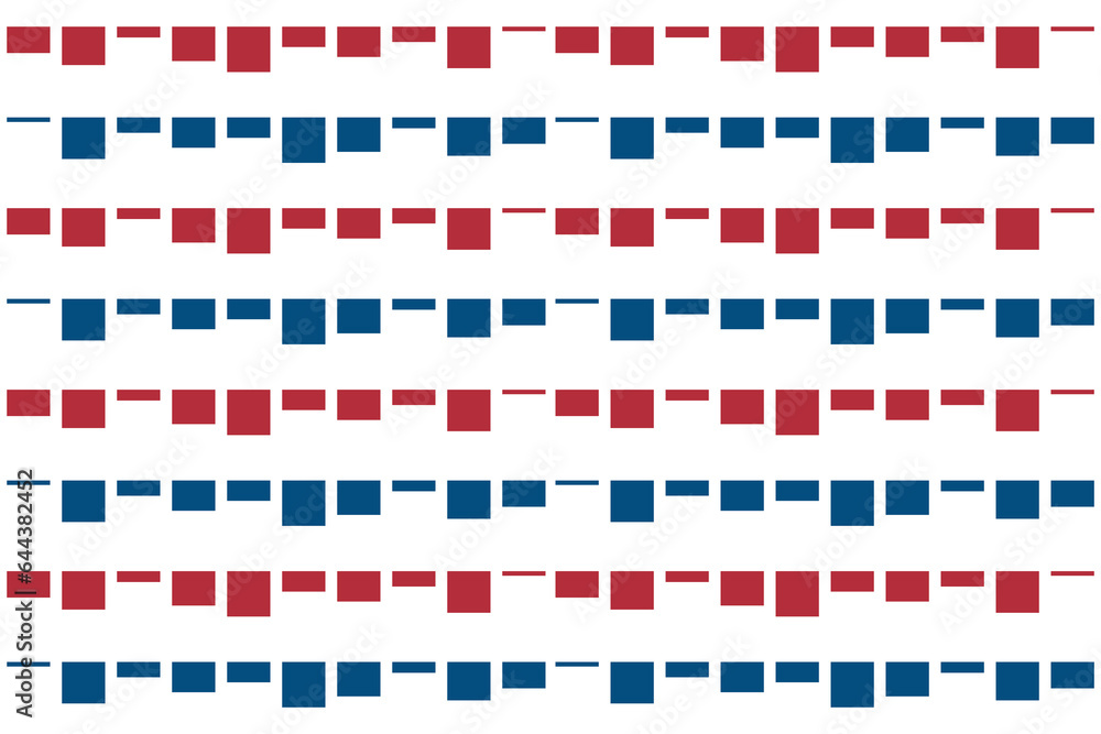Aufkleber rectangular tile of pattern. design random shape blue, red on white background. design print for ill