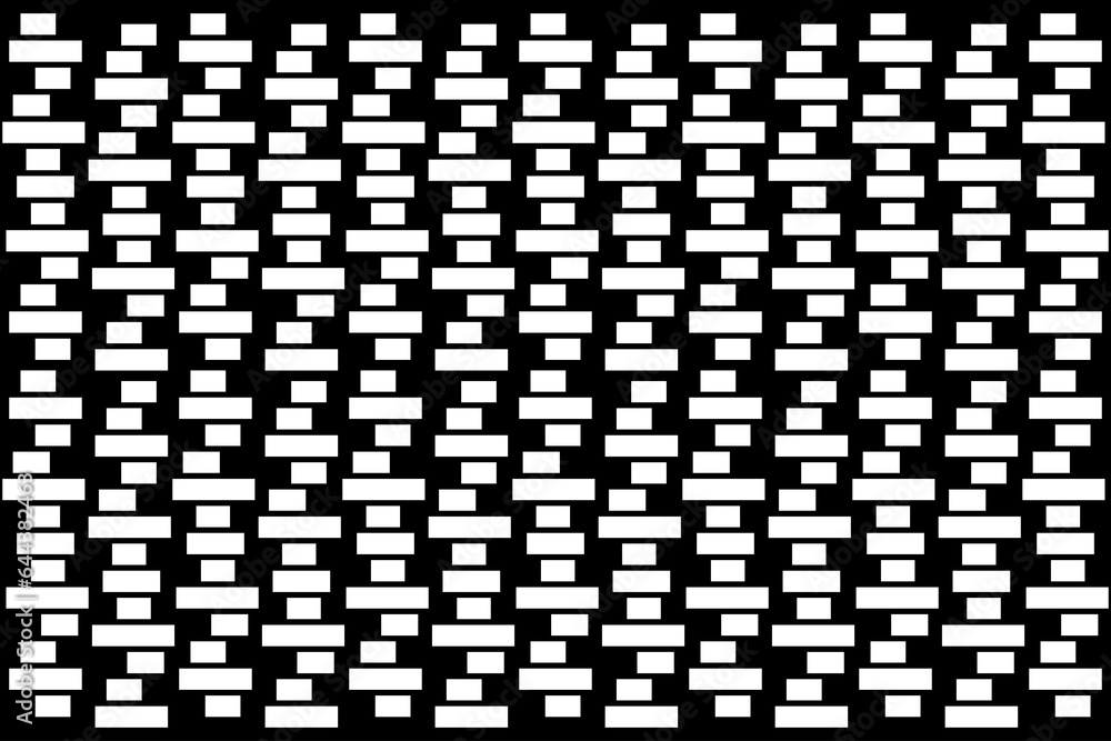 Aufkleber rectangular tile of pattern. design random shape white on black background. design print for illustr