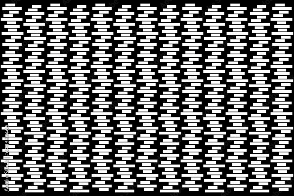 Aufkleber rectangular tile of pattern. design random shape white on black background. design print for illustr