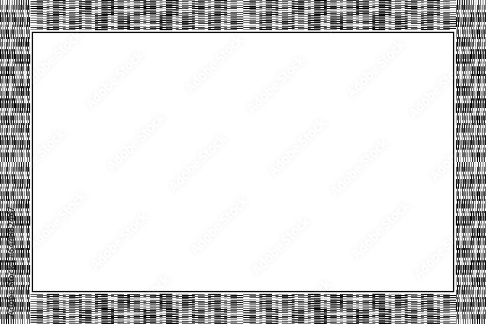 Aufkleber frame of border of pattern. design random shape white on black background. design print for illustra