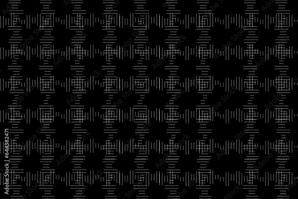 Aufkleber horizontal and vertical stripes of pattern. design random shape white on black background. design pr