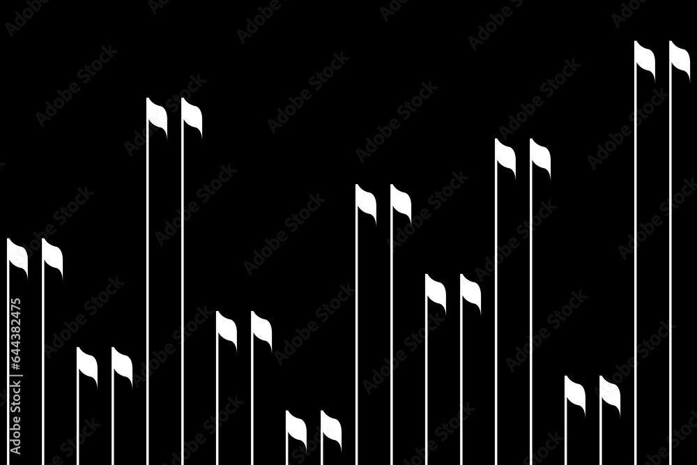 Aufkleber vertical stripe of pattern. design random lines with flags white on black background. design print f