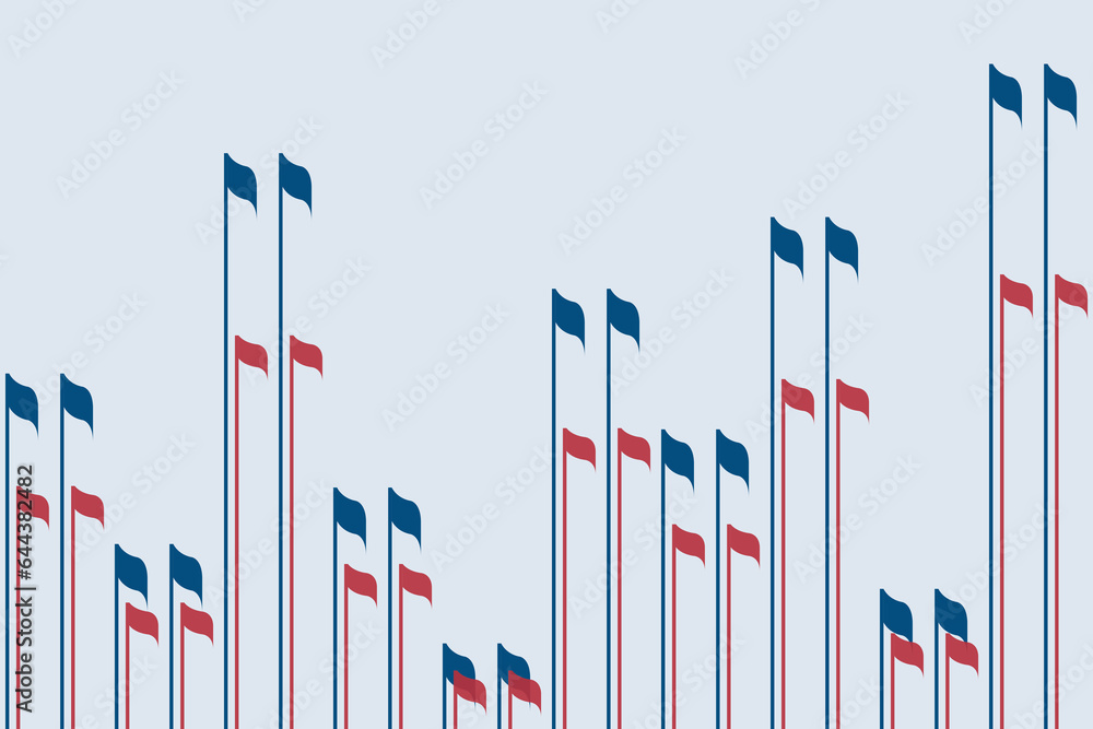 Aufkleber vertical stripe of pattern. design random lines with flags white on black background. design print f