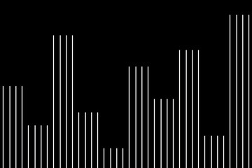 Vertical stripe of pattern. Design random lines white on black background. Design print for illustration, textile, texture, wallpaper, background, presentation. Set 1