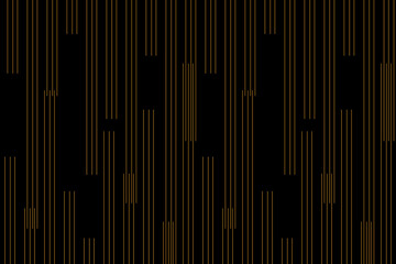 Vertical stripe of pattern. Design random lines gold on black background. Design print for illustration, textile, texture, wallpaper, background, presentation. Set 8