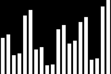 Vertical stripe of pattern. Design random lines white on black background. Design print for illustration, textile, texture, wallpaper, background, presentation. Set 28