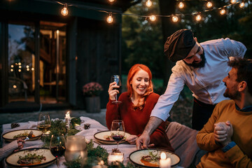 A tranquil scene of a garden lunch, with the chef and their culinary creations taking center stage amidst the natural beauty