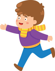 Kid boy running so fast