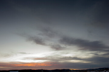 beautiful sunrise on the autumn lake