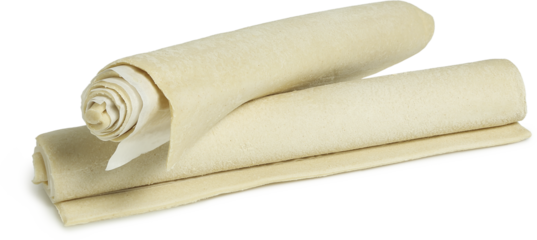 raw phyllo dough rolls isolated