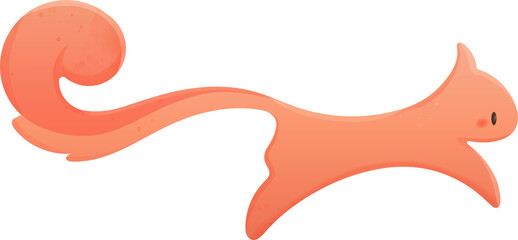 Illustration of a squirrel jumping