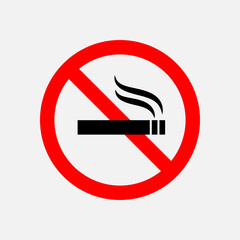 No Smoking Icon. Bad Habit. Universal Interface Element, Healthy Lifestyle Symbol - Vector Logo Template.        