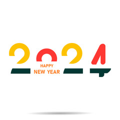 Happy New Year 2024 logo text design.