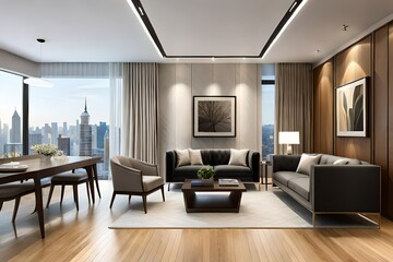 "Elegant Living Room Interior Design: Harmonious Blend of Style and Comfort"




