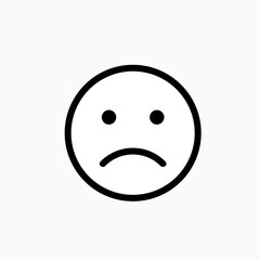 Fototapeta premium Sad Emoticon. Unhappy Emoji Faces Symbol for Info Graphics, Design Elements, Websites, Presentation and Application - Vector. 