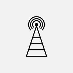 Tower, Signal Icon. Transmission, Relay Symbol - Vector.