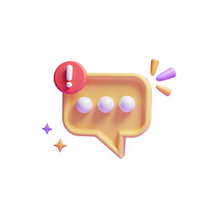 3d speech bubbles icon or chat message notification icon or 3d online messaging icon