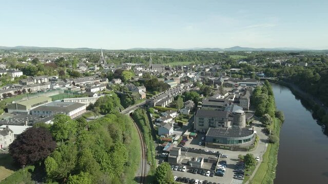 Developed town of Enniscorthy County Wexford Ireland aerial 